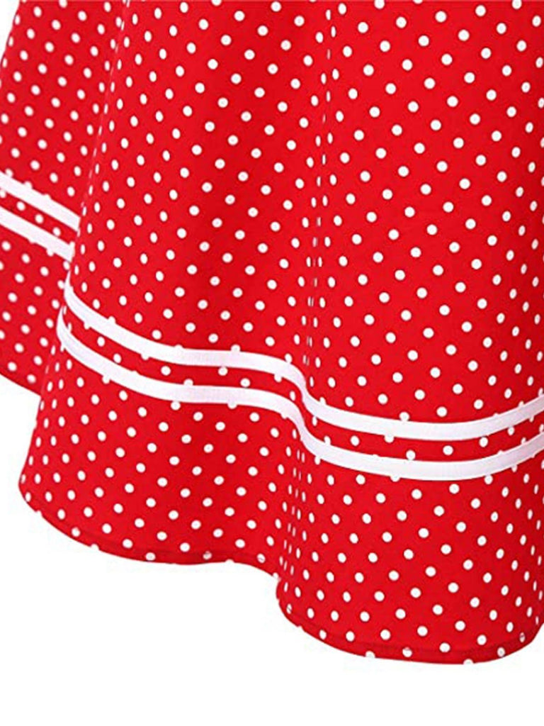 Vestito rosso a pois con cavezza anni '50