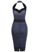 Vestito aderente a pois blu navy anni '60