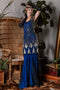 Maxi vestito flapper con paillettes anni '20