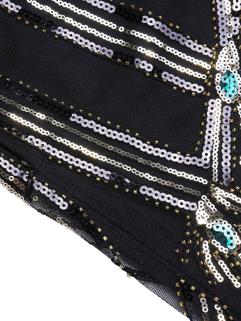 Abito nero con paillettes anni '20