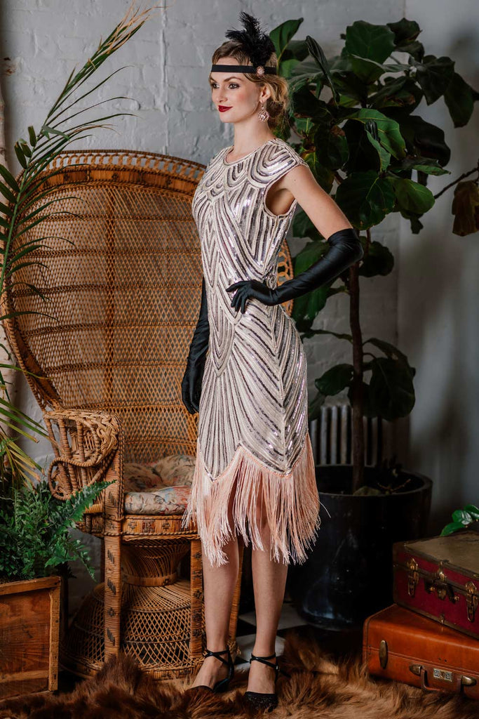 Vestito da flapper Gatsby con nappe anni '20