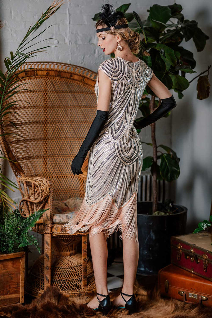 Vestito da flapper Gatsby con nappe anni '20