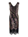 Vestito flapper con nappe e paillettes anni '20