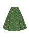 Top e gonna con camicetta a cavallo verde anni '50 2PCS