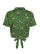 Top e gonna con camicetta a cavallo verde anni '50 2PCS