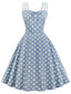 Vestito a pois con spalline sottili anni '50