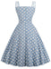 Vestito a pois con spalline sottili anni '50