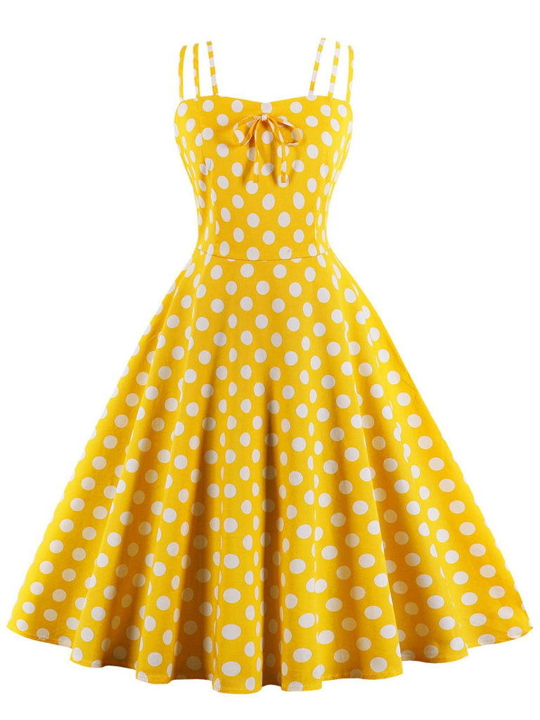 Vestito a pois con spalline sottili anni '50