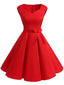 Vestito rosso con scollo a cuore anni '50