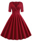 Vestito Swing con piega a cuore solido anni '50