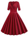 Vestito Swing con piega a cuore solido anni '50