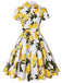 Vestito Swing con fiocco giallo limone anni '50