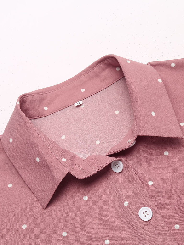 2 pezzi rosa e gonna a pois anni '50