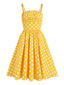 Vestito Swing con tasche a pois giallo anni '50