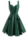 Vestito Swing solido con cinturino verde anni '50