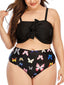 Completo bikini a farfalla plissettato taglie forti