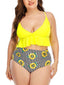 Bikini con spalline arruffate taglie forti