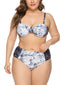 Set bikini con stampa marmorizzata taglie forti