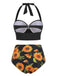 Completo bikini plissettato Halter Sunflower