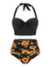 Completo bikini plissettato Halter Sunflower