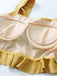 3 pezzi bikini giallo con gonna arruffata