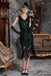 Abito Flapper con paillettes verde scuro anni '20