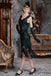 Abito Flapper con paillettes verde scuro anni '20