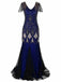 Maxi vestito flapper con paillettes anni '20