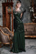 Vestito maxi con paillettes verde anni '20