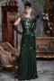 Vestito maxi con paillettes verde anni '20