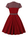 Abito con cintura patchwork rosso vino anni '50